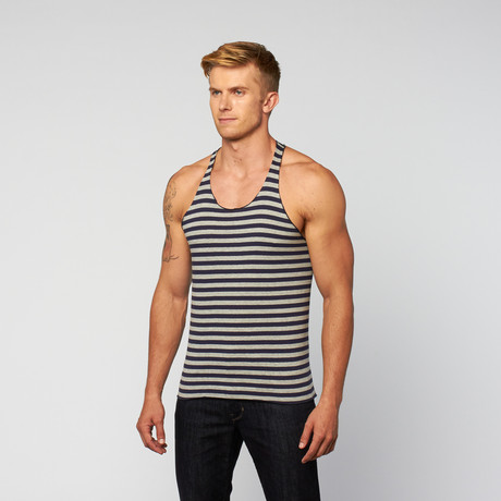 Stringer Striped Tank // Navy (S)