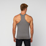 Stringer Striped Tank // Navy (XL)