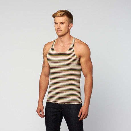 Stringer Striped Tank // Olive (S)