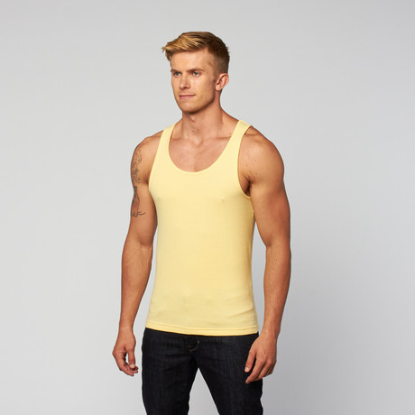 PowerFit Rib Workout Tank // Yellow (S)