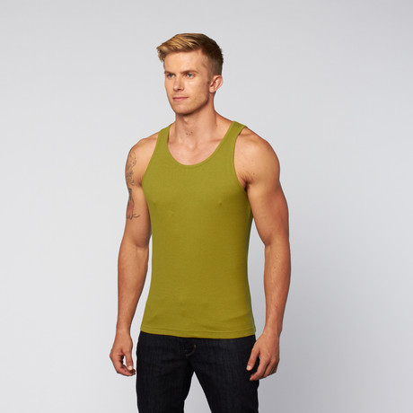 PowerFit Rib Workout Tank // Olive (S)