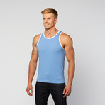 Jersey Ringer Tank // Blue + White (S)
