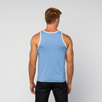 Jersey Ringer Tank // Blue + White (S)