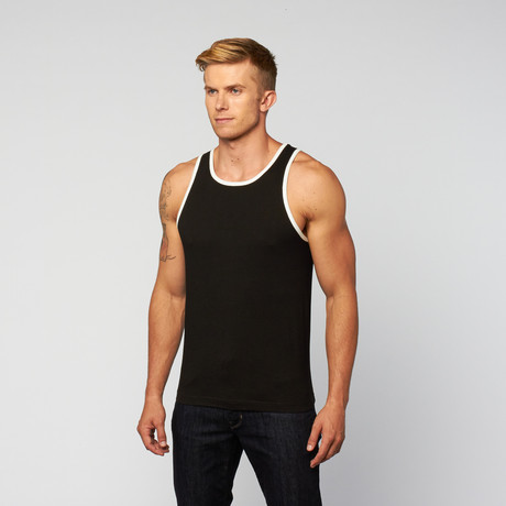 Jersey Ringer Tank // Black + White (S)