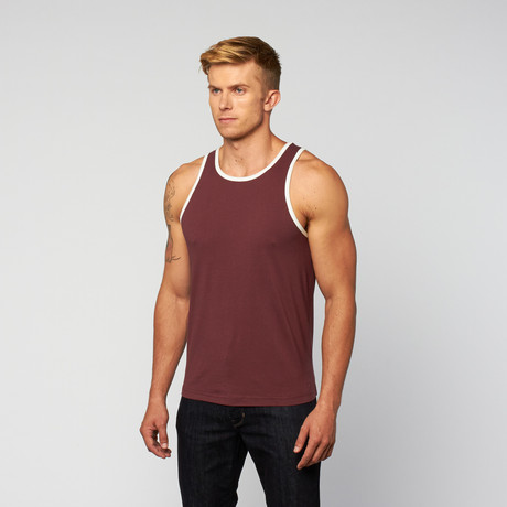 Jersey Ringer Tank // Crimson + White (S)