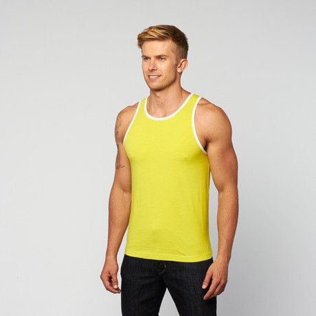 Jersey Ringer Tank // Citrus + White (S)