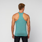 Stringer Striped Tank // Turquoise (XL)