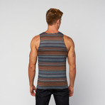 French Terry Multi-Stripe Tank // Royal + Coral (S)