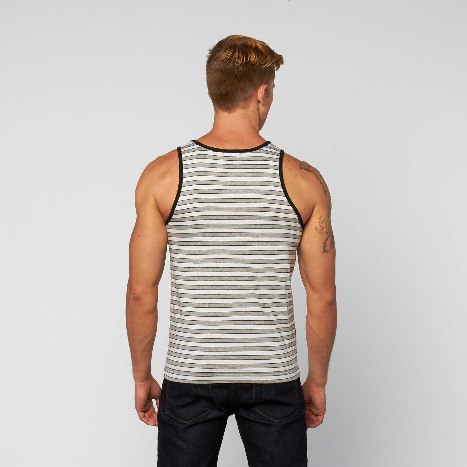 TriColor Stripe Knit Tank // Grey + Black + White (S) ST33LE Brand