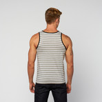 Tri-Color Stripe Knit Tank // Grey + Black + White (M)