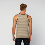 Sand Stripe Knit Tank // Black + Sand (M)