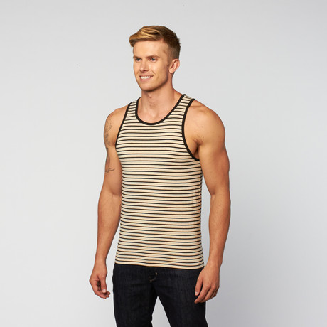 Sand Stripe Knit Tank // Black + Sand (S)