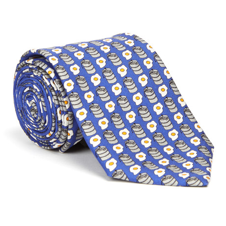 Kegs and Eggs Tie // Blue