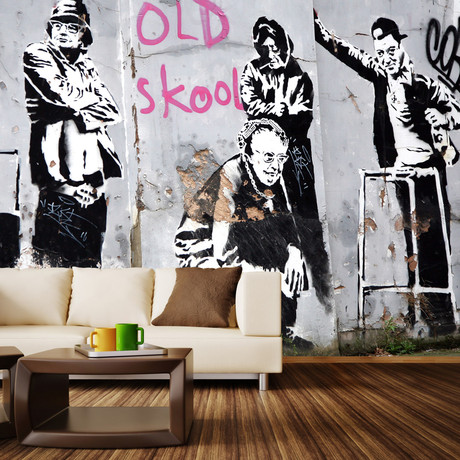 The Literal Old School Wall Mural Decal (4 Panels // 93" Width)