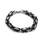 Steel Cable Bracelet (Black + Silver)