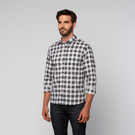 L.U.C.A. // Casual Plaid Button Up // Black + White (S)