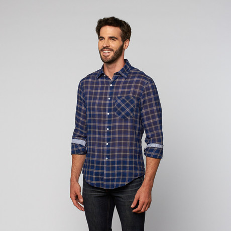 L.U.C.A. // Casual Plaid Button Up // Midnight (S)