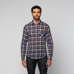 L.U.C.A. // Casual Plaid Button Up // Navy (2XL)