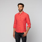 L.U.C.A. // Double Flap Pocket Button Up // Red (2XL)