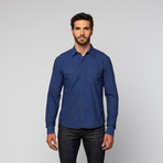 L.U.C.A. // Double Flap Pocket Button Up // Navy (2XL)