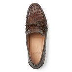 BUB Shoes // Croco Printed Deck Shoe // Brown (Euro: 40)