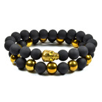 Matte Black and Golden Hematite Set