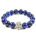 Lapis Lazuli Stone and CZ Gold Filled Skull