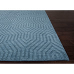 Town Aegean Blue Wool Rug (3'L x 2'W)