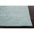 Kelle Blue Wool + Art Silk Rug (3'L x 2'W)