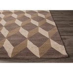 Sh-reflections Grey + Brown Wool Rug (3'L x 2'W)