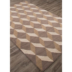 Sh-reflections Grey + Brown Wool Rug (3'L x 2'W)