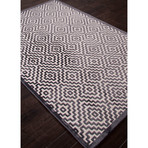 Joyous Light Grey + Plum Rayon Chenille Rug (3'L x 2'W)