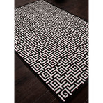 Bashful Ivory + Black Rayon Chenille Rug