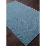 Town Aegean Blue Wool Rug (3'L x 2'W)