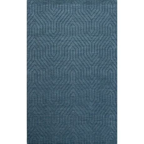 Town Aegean Blue Wool Rug (3'L x 2'W)