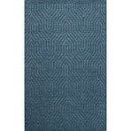 Town Aegean Blue Wool Rug (3'L x 2'W)