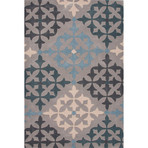 Paragon Grey + Blue Polyester Rug (3'L x 2'W)