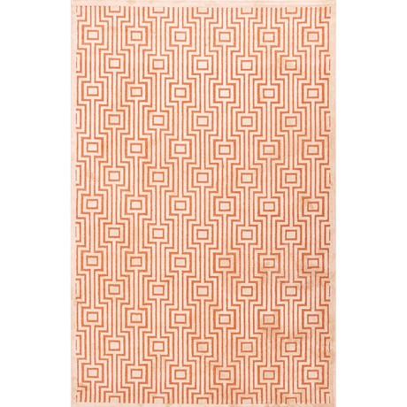 Valiant Orange Rayon Chenille Rug (7'6"L x 5'W)