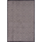 Joyous Light Grey + Plum Rayon Chenille Rug (3'L x 2'W)