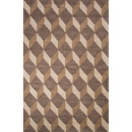 Sh-reflections Grey + Brown Wool Rug (3'L x 2'W)