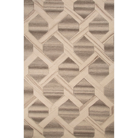 Helix Cloud + Cream Wool Rug (3'L x 2'W)