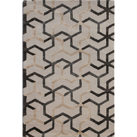 Addy Geometric Wool + Silk Rug (5'6"L x 3'6"W)