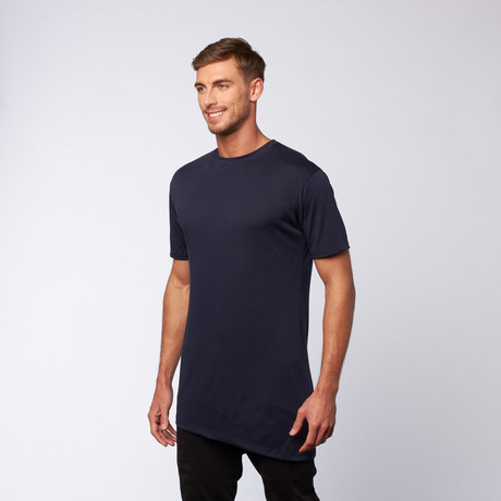 Slant Bottom Long Tee // Navy (S)