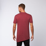 Slant Bottom Long Tee // Heather Red (XL)