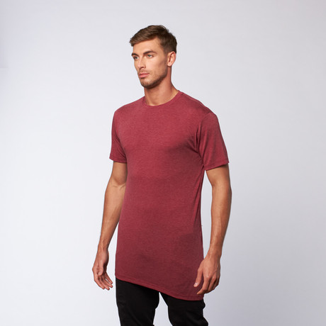 Slant Bottom Long Tee // Heather Red (S)