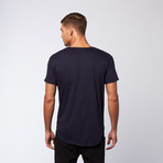 Curved Bottom Tee + Pocket // Navy (3XL)