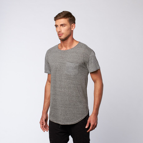 Curved Bottom Tee + Pocket // Tri-Blend Grey (S)