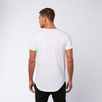 Curved Bottom Tee + Pocket // White (S)