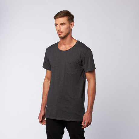 Side Slit Long Tee + Pocket // Charcoal Grey (S)