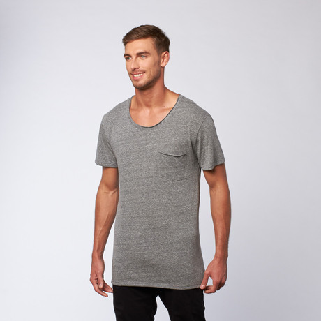 Side Slit Long Tee + Pocket // Tri-Blend Grey (S)